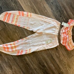 Lemlem puff cropped top and matching flyaway pants